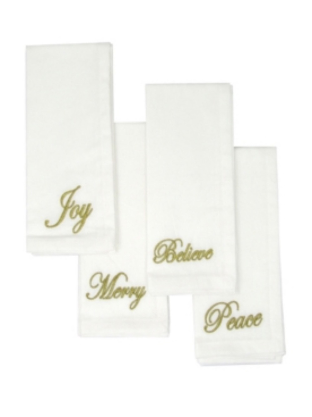 Elrene Holiday Sentiments Napkins, Set of 4 - Ivory